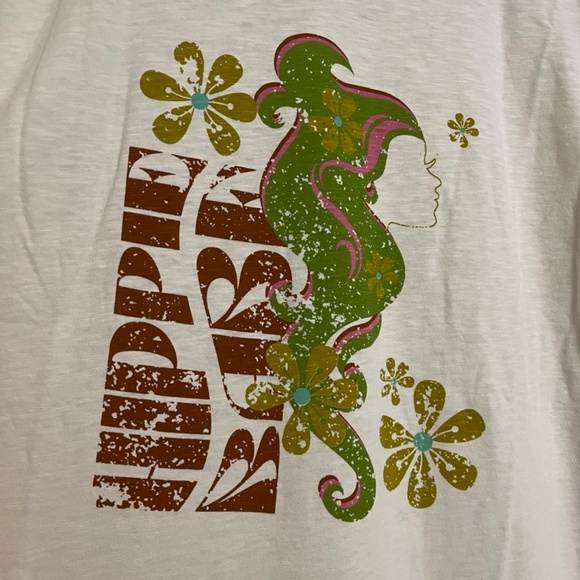 Vada Winter - Hippie Babe Graphic Cream Mock Neck Cotton Dress - XXL 2XL 18-20 - Picture 4 of 8